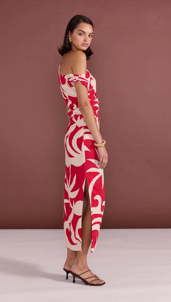 Rhodes Midi Dress - Red