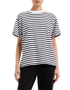 Organic Stripe Boyfriend Tee - Black Stripe