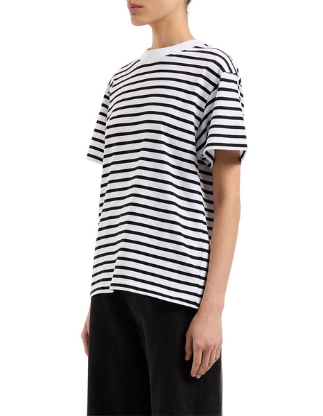 Organic Stripe Boyfriend Tee - Black Stripe