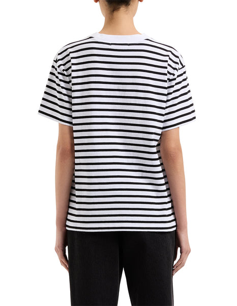 Organic Stripe Boyfriend Tee - Black Stripe