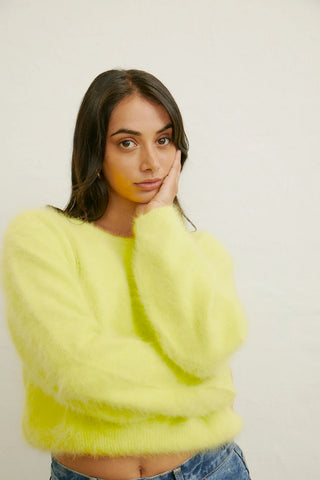 Stella Cashmere Boat Neck Knit - Citrus