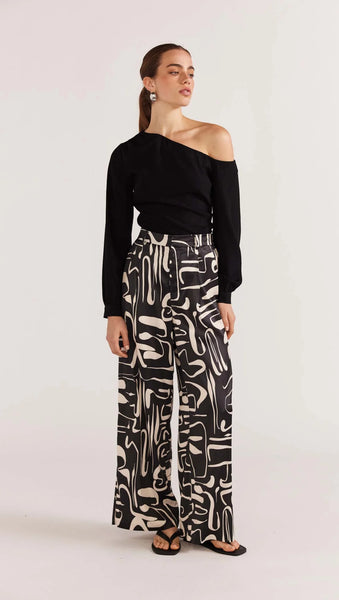 Jasper Wide Leg Pants - Black/Cream - 25% OFF AUTOMATICALLY APPLIED AT CHECKOUT