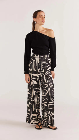 Jasper Wide Leg Pants - Black/Cream - 25% OFF AUTOMATICALLY APPLIED AT CHECKOUT