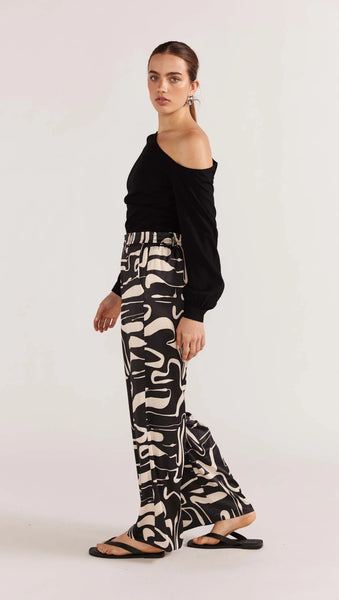 Jasper Wide Leg Pants - Black/Cream - 25% OFF AUTOMATICALLY APPLIED AT CHECKOUT