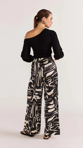 Jasper Wide Leg Pants - Black/Cream - 25% OFF AUTOMATICALLY APPLIED AT CHECKOUT