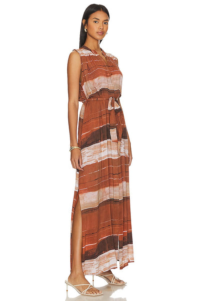 Rust Stripes Maxi Dress