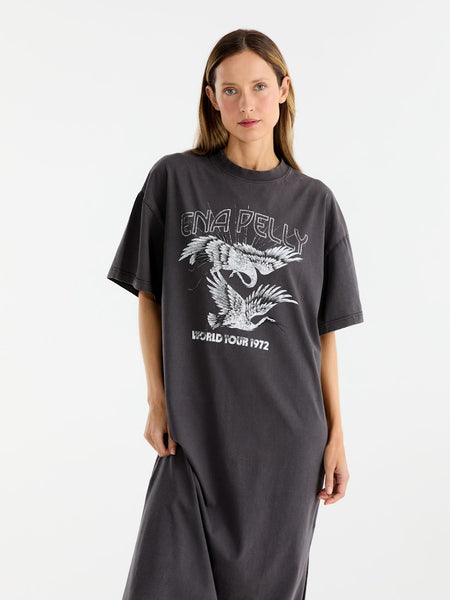 World Tour Tee Dress - Faded Black