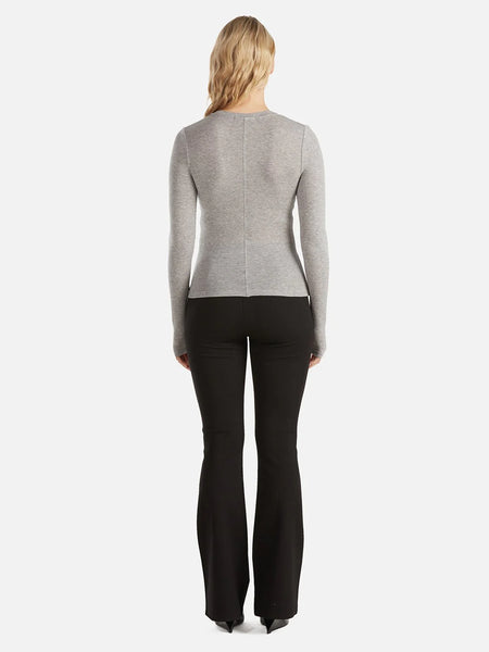 Willow Long Sleeve Top - Charcoal Marle