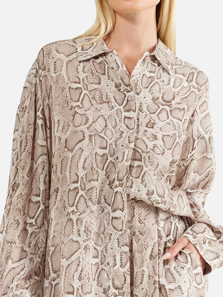 Sadie Boyfriend Shirt - Snake Skin