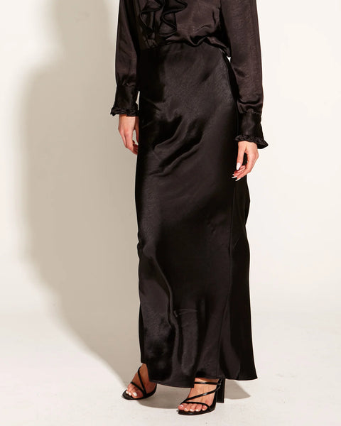 Only She Knows Bias Cut Maxi Skirt - Black - 25% OFF AUTOMATICALLY APPLIED AT CHECKOUT