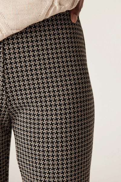 Liv Houndstooth Pant - Black Camel