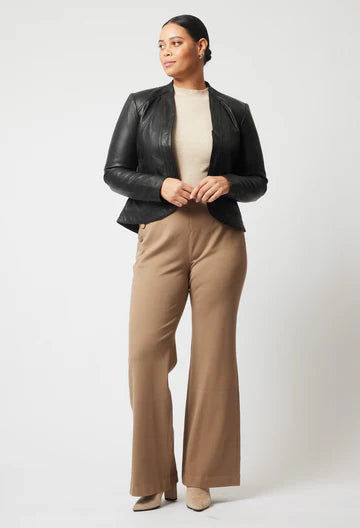 Phoenix Viscose Nylon Twill Flared Leg Pant - Sesame