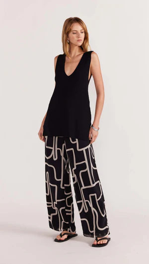 Vento Wide Leg Pants - Black/Cream - 25% OFF AUTOMATICALLY APPLIED AT CHECKOUT