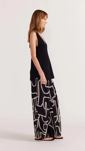 Vento Wide Leg Pants - Black/Cream - 25% OFF AUTOMATICALLY APPLIED AT CHECKOUT