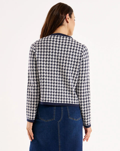 Lady Cardigan - Navy Houndstooth - 25% OFF AUTOMATICALLY APPLIED AT CHECKOUT