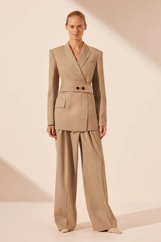 Asher Hourglass Blazer with Belt - Latte - 30% OFF AUTOMATICALLY APPLIED AT CHECKOUT