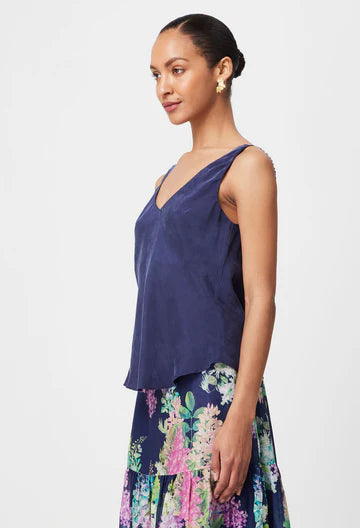 Delray Reversible Cupro Cami - Navy