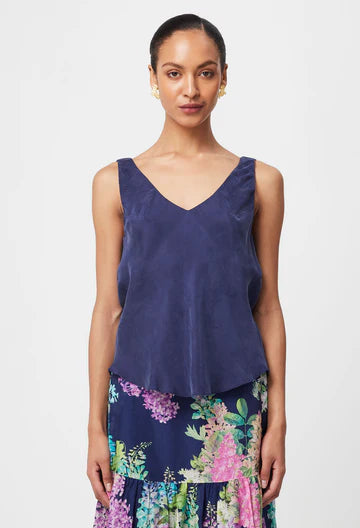 Delray Reversible Cupro Cami - Navy