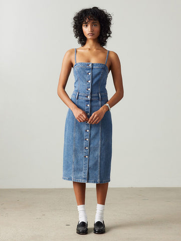 Denim Bustier Dress - Dreaming of Blue