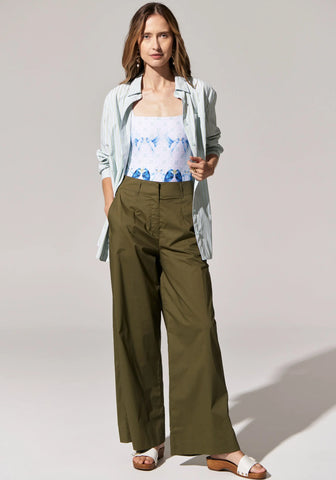 Toya Wide Leg Pant - Khaki