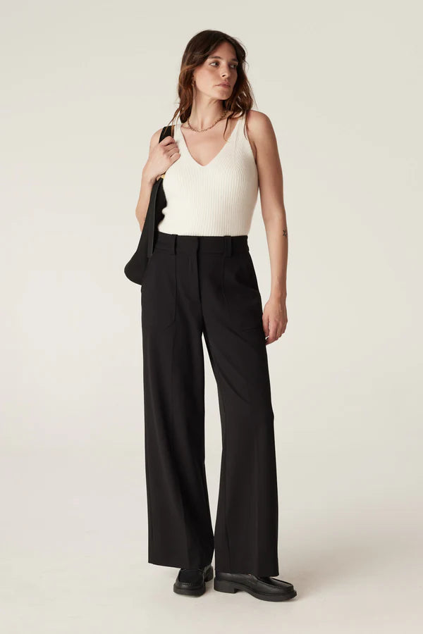 Evie Wide Leg Pant - Black