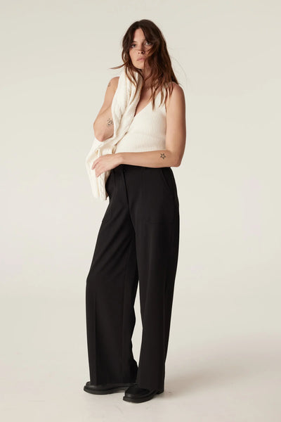 Evie Wide Leg Pant - Black