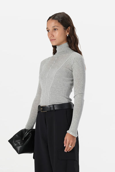 Odette Knit Top - Grey Marle