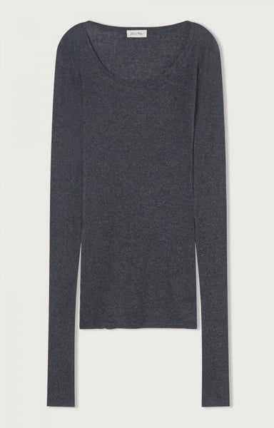 Massachusetts Scoop Neck L/S Tee - Charcoal Melange