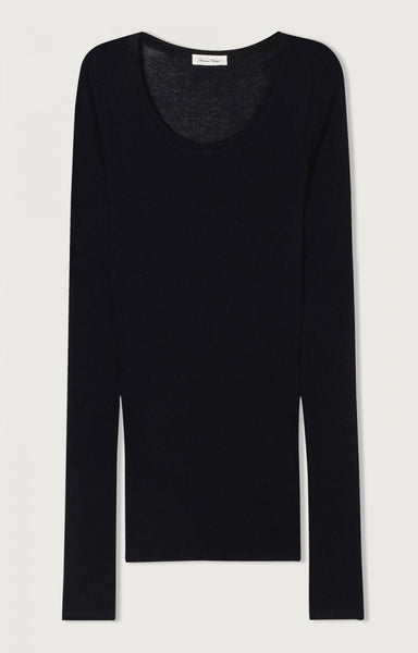 Massachusetts Scoop Neck L/S Tee - Black