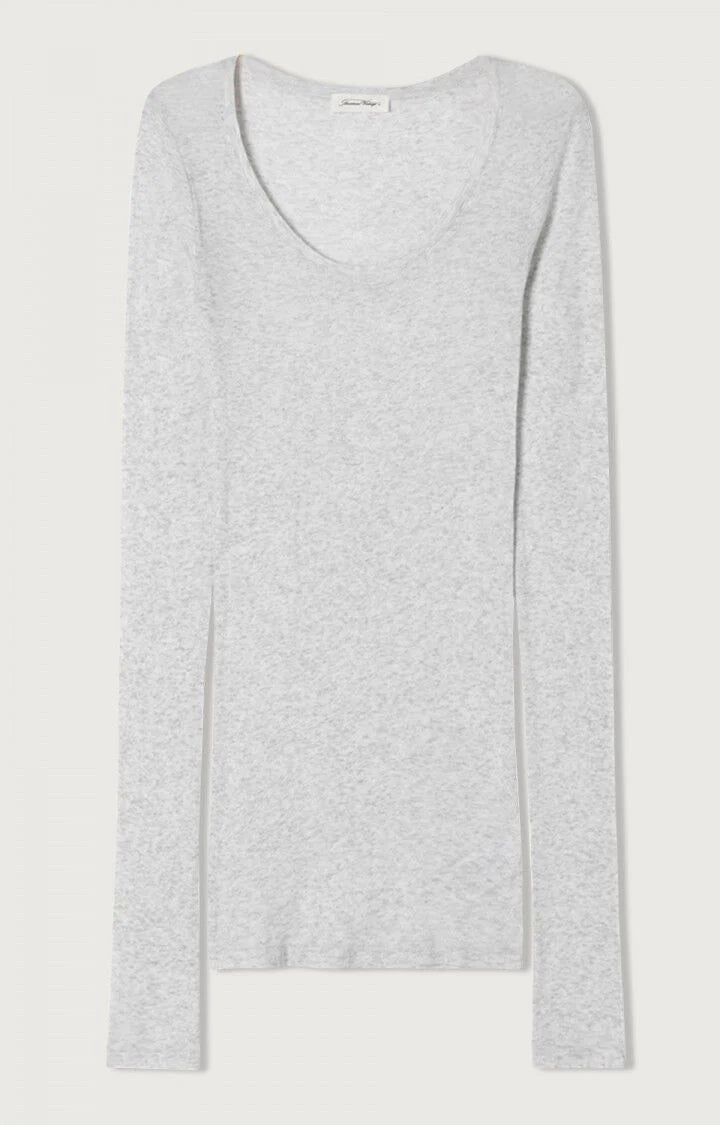 Jacksonville Scoop Neck L/S Tee - Heather Grey