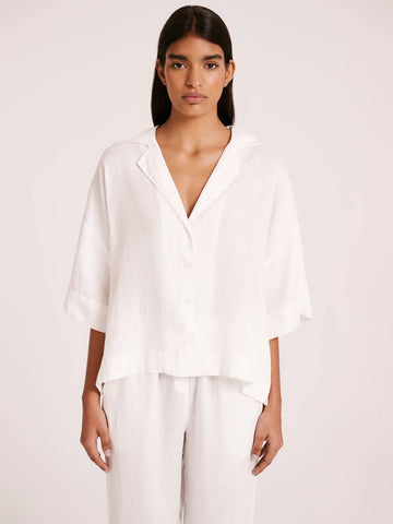 Lounge Linen Shirt - White