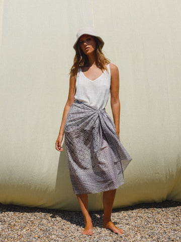 Two-Tone Cotton Sarong - Grey