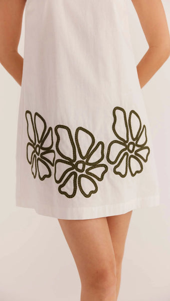 Kimika Embroidered Mini Dress - Ivory