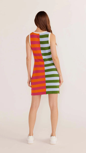 Vita Stripe Knit Mini Dress - Tropical-Stripe