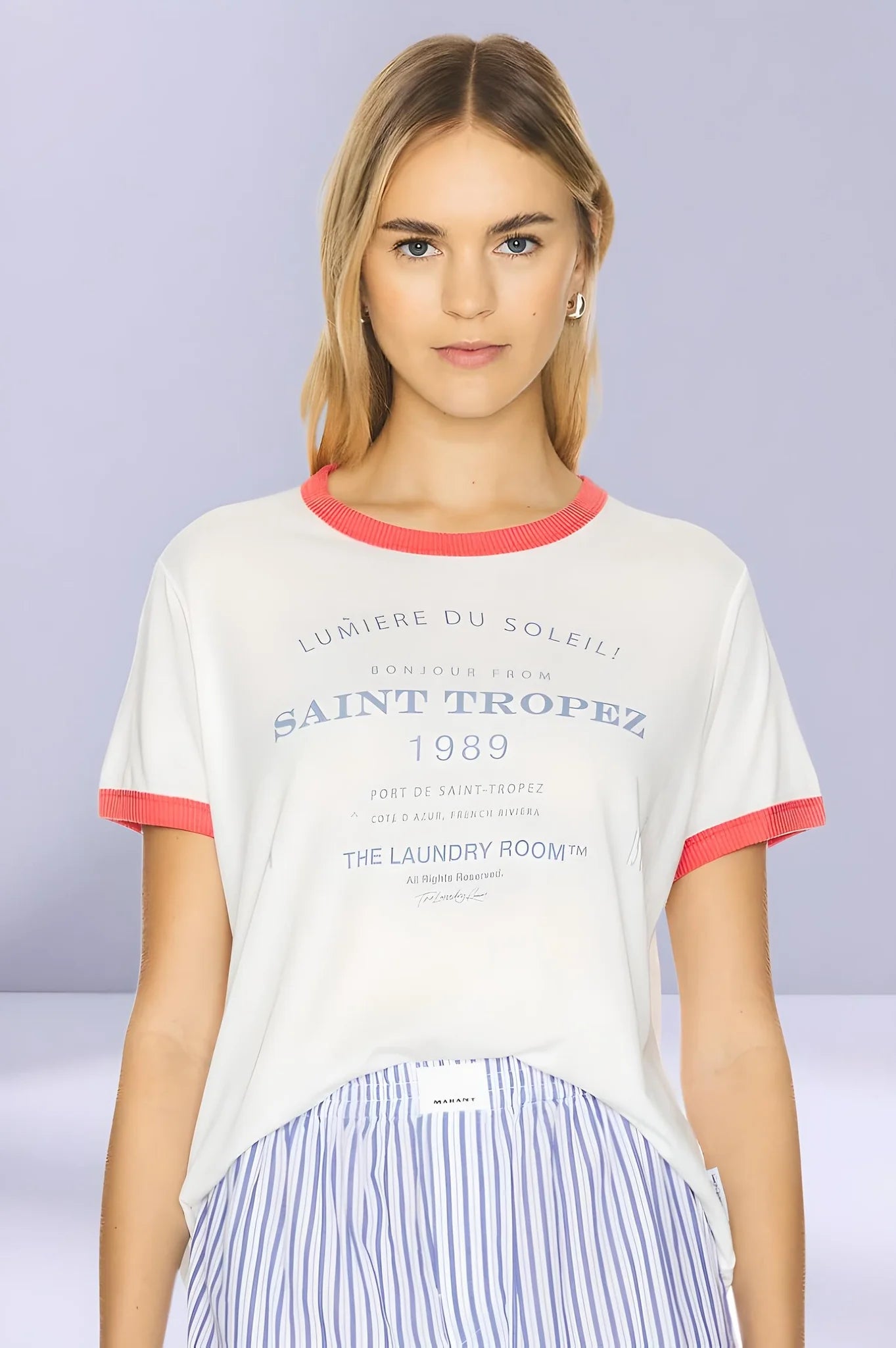 Saint Tropez Tee - White/Red