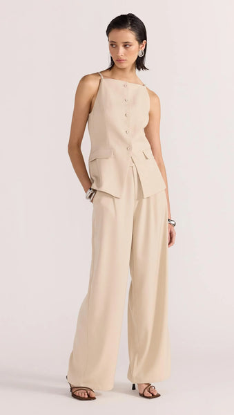 Hayden Wide Leg Pants - Beige