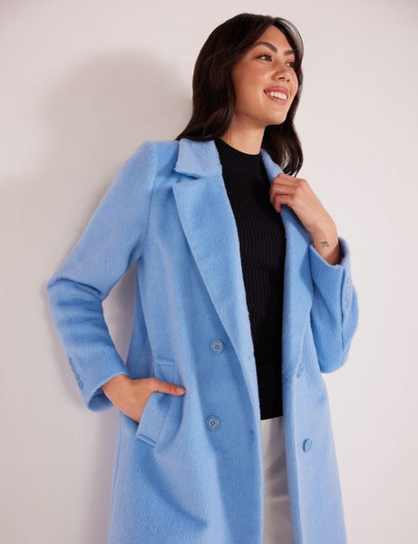 Nola Double Breasted Coat - Blue